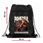 Büzgülü İpli Spor Çantası Powefull Siyah - Görsel 4