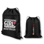 Büzgülü İpli Spor Çantası Kickboxing Girl Siyah - Görsel 3