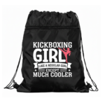 Büzgülü İpli Spor Çantası Kickboxing Girl Siyah