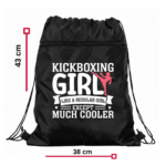Büzgülü İpli Spor Çantası Kickboxing Girl Siyah - Görsel 4