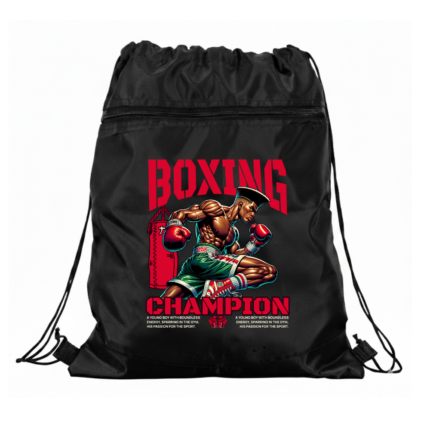 Büzgülü İpli Spor Çantası Kickboxing Champion Siyah