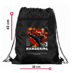 Büzgülü İpli Spor Çantası kickboxing Siyah - Görsel 3