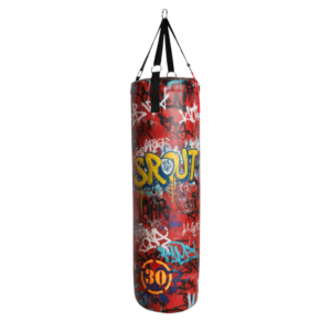 knockoutgear graffiti baskılı 100x30 cm ev tipi boks ve kum torbası 20 kg